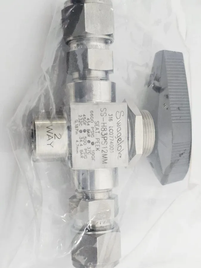 Клапан Swagelok SS-H83PS12MM 3-piece high-pressure ball valve shipping — фото лота 2