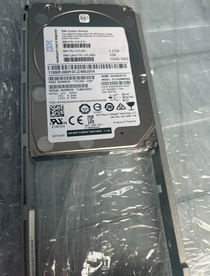 Жёсткий диск IBM 01EJ587 01DE353 01EJ721 V2 1.2TB 10K 12G 2.5" V3700 SAS HDD — фото лота 1
