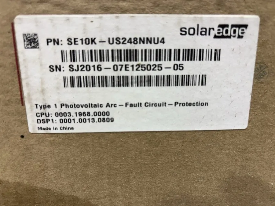 Инвертор SolarEdge SE10K-US248NNU4 10kW 480V 3-Phase Commercial Solar Inverter — фото лота 1