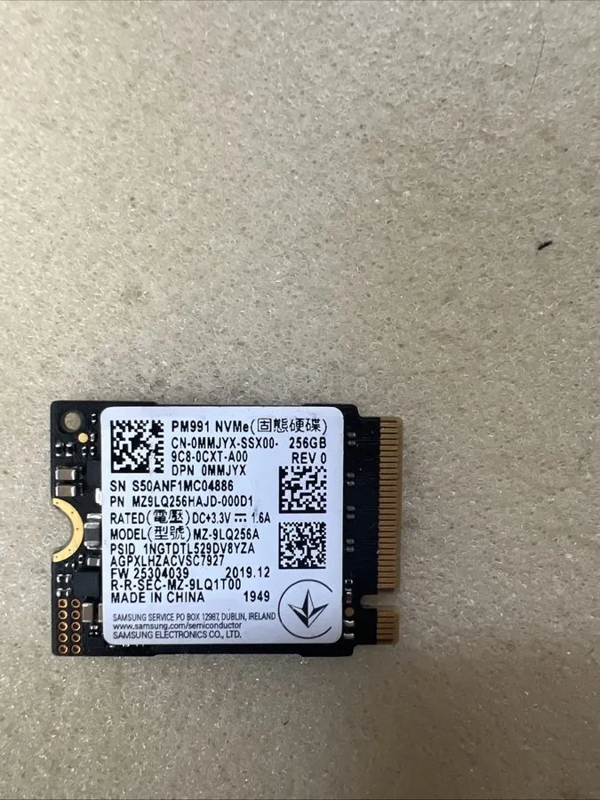SSD-накопитель SAMSUNG PM991 256GB SSD M.2 2230 PCIE 3.0 X4 NVME SSD BLACK