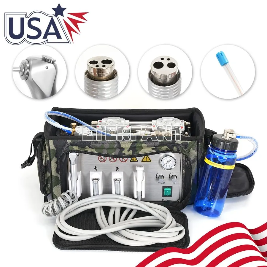 Компрессор Portable Dental Delivery Unit Bag Suction System Air Compressor 4 Hol — фото лота 1