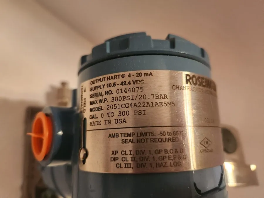 Датчик давления Rosemount Pressure Transmitter In Process Ind. 2051CG4A22A1AE5M5 — фото лота 4