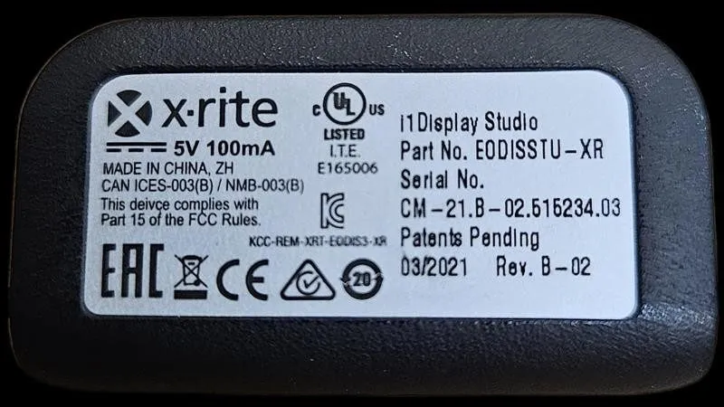 Лабораторный прибор X-Rite i1Display Studio Colorimeter EODISSTU — фото лота 1