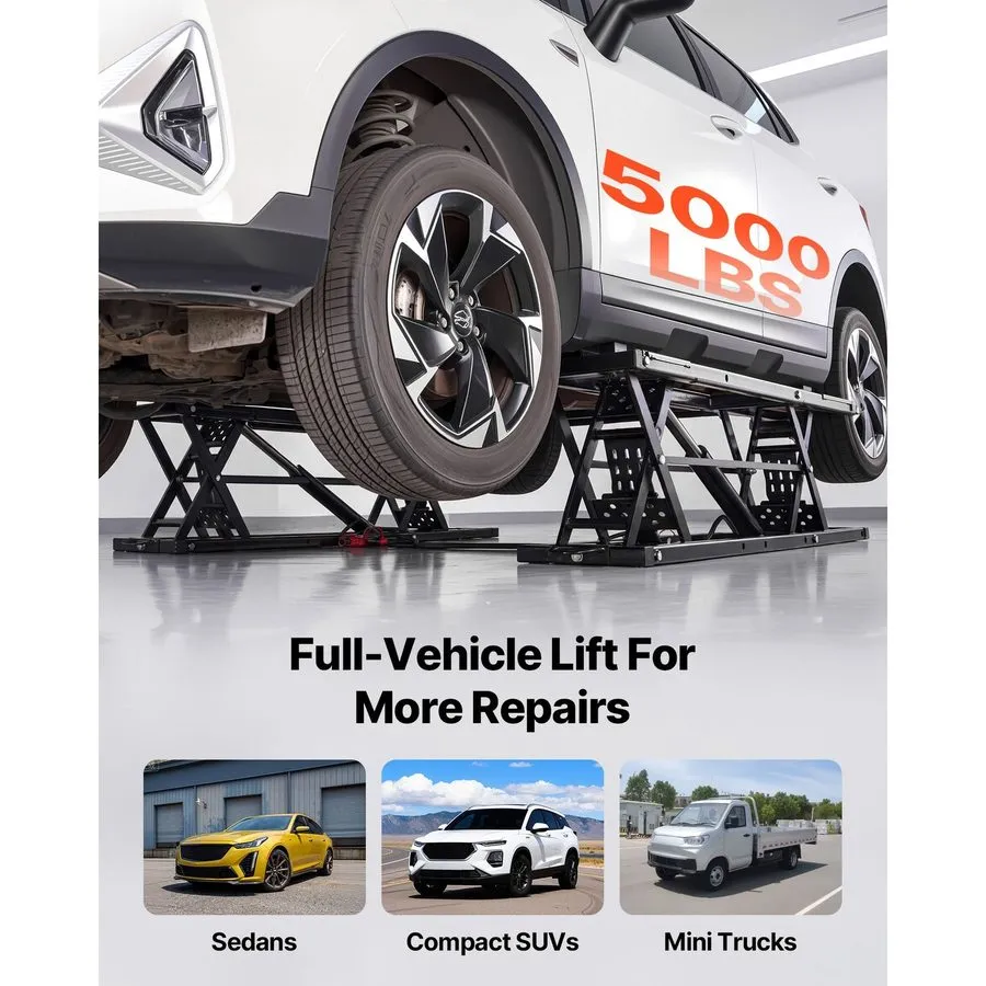 Автоподъёмник 5000lb Portable Car Lift, 9.06"-25.6" Range, Q235B Steel, Extended