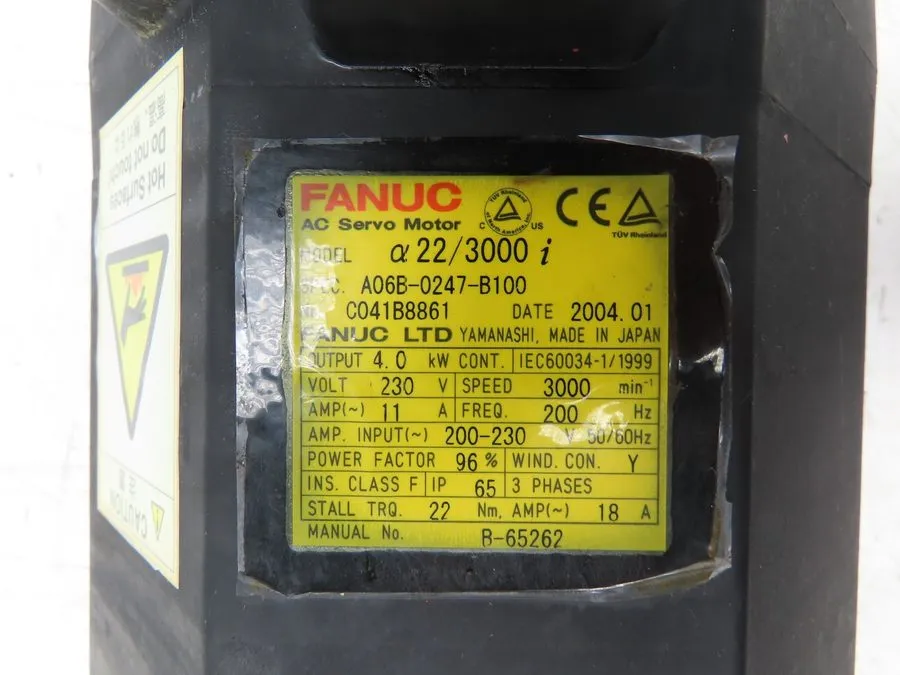 Серводвигатель FANUC A06B-0247-B100 4kW 3000RPM 230V 200Hz AC Servo Motor