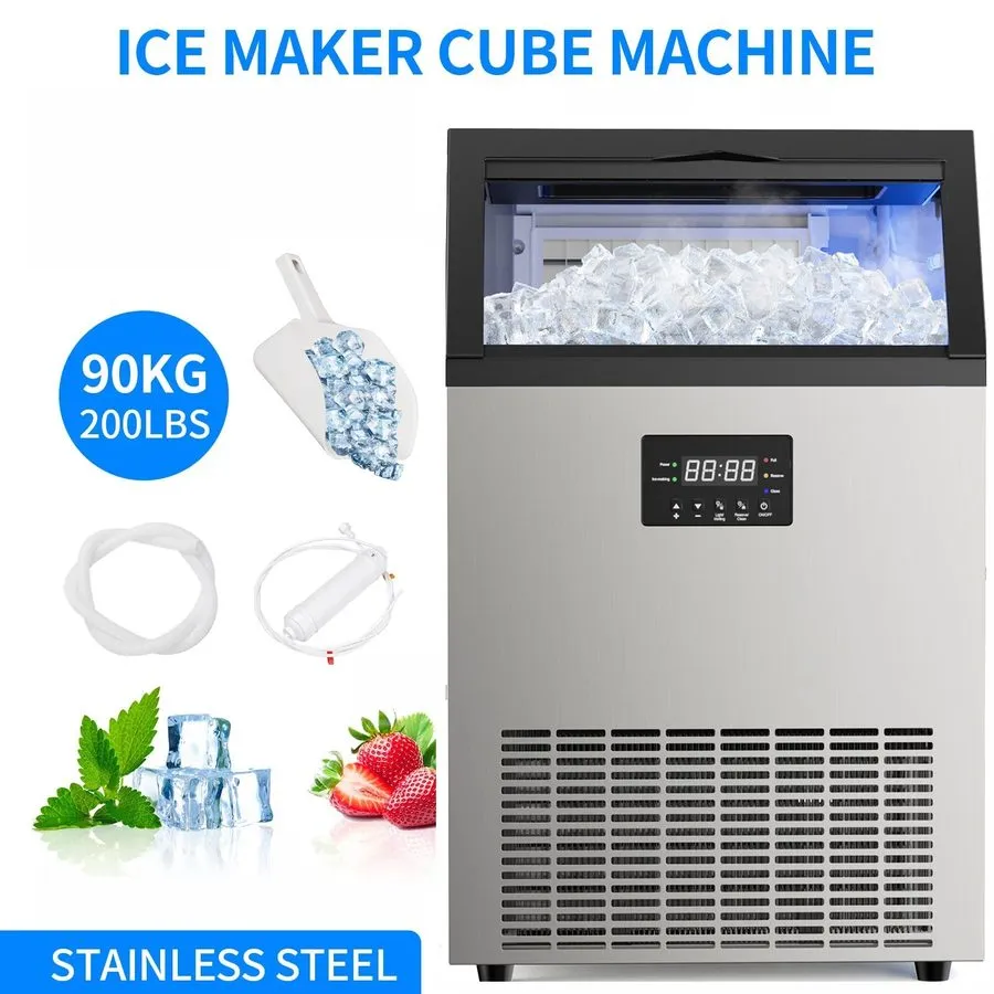 Льдогенератор 200lbs/24H Commercial Ice Maker Under Counter Freestanding Full ic