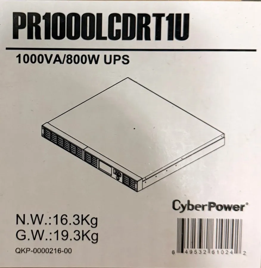Стойка/шкаф CyberPower PR1000LCDRT1U Smart App 1000 VA / 800 W Sine Wave 1U RT L