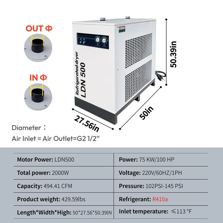 Компрессор Air Dryer 220V/60HZ Refrigerated Compressed System 227CFM 50HP air co