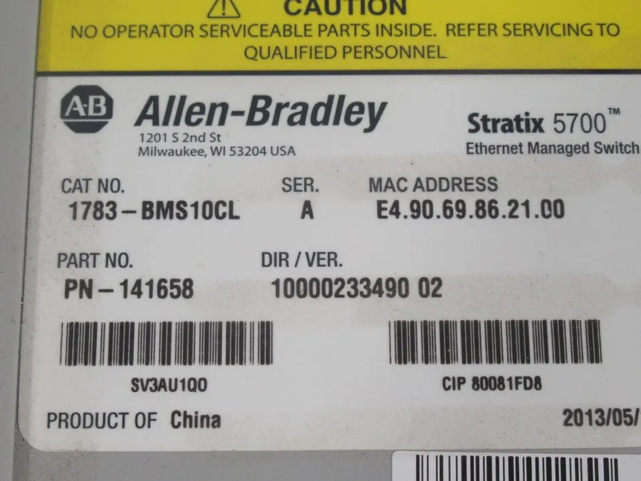Коммутатор Allen Bradley 1783-BMS10CL /A Stratix 5700 10-Port Ethernet Switch