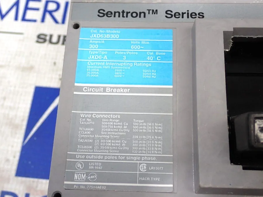 Автоматический выключатель Siemens / ITE Sentron 300 Amp Circuit Breaker 600 VAC