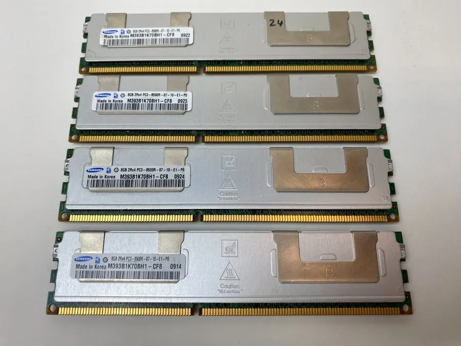 Модуль памяти Lot 4x Samsung 8GB 2Rx4 PC3-8500R DDR3 ECC RDIMM Server RAM M393B1 — фото лота 1