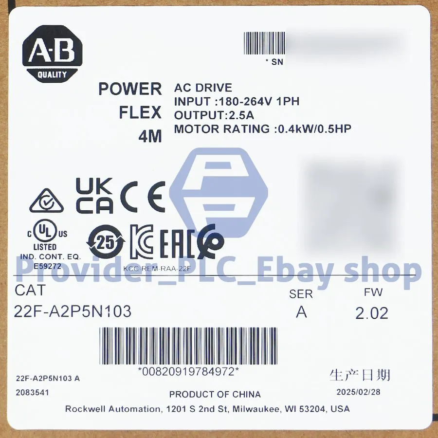 Частотный преобразователь Allen Bradley PowerFlex 4M 22F-A2P5N103 Inverter Drive