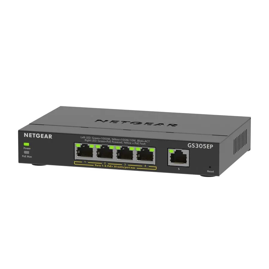 Коммутатор NETGEAR GS305EP Smart Managed Switch 5-Port Poe Gigabit Ethernet 63W