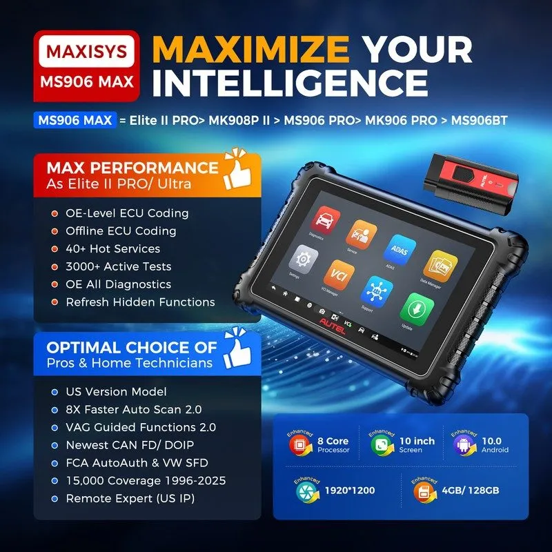 Диагностический сканер Autel MaxiSys MS906 Pro Full Bi-directional Auto Scanner  — фото лота 2