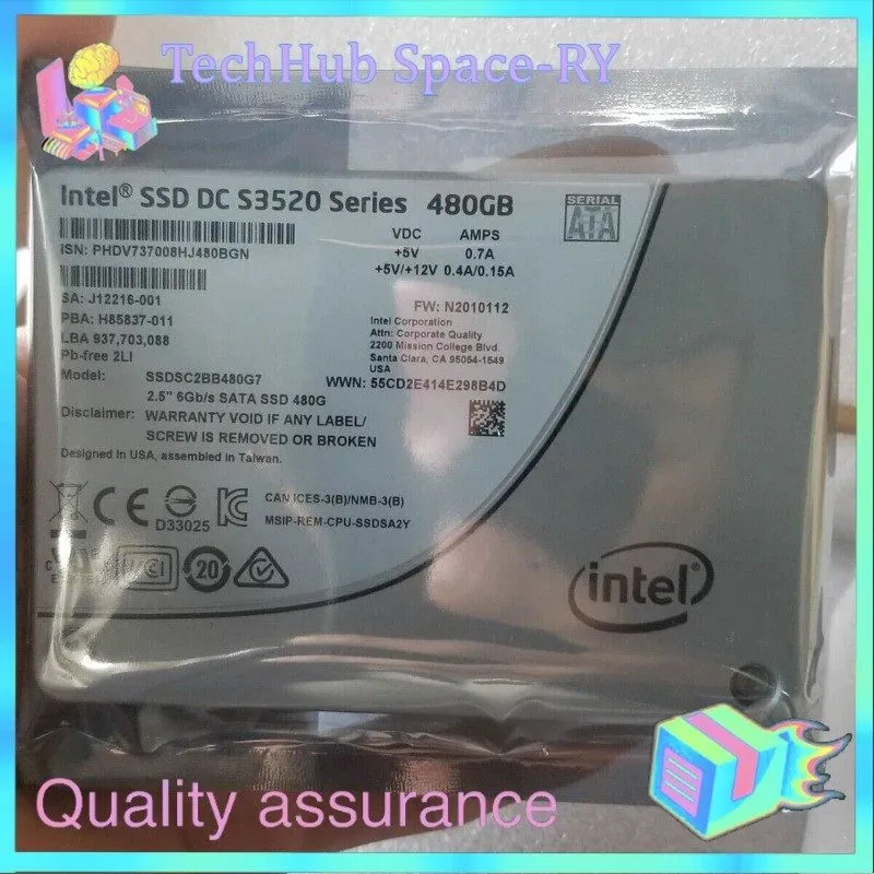 SSD-накопитель 64TMJ для DELL Intel DC S3520 480GB 6Gb/s 2.5INCH SATA SSD 064TMJ