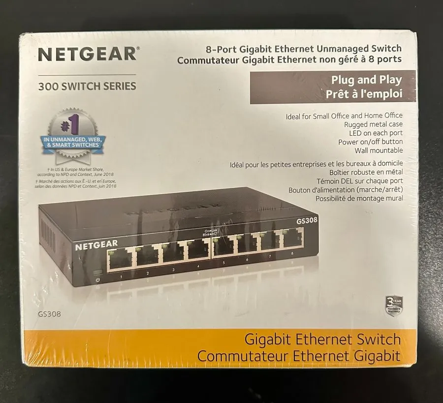 Коммутатор NETGEAR GS308 8-Port Gigabit Ethernet Unmanaged Switch Desktop Wall M