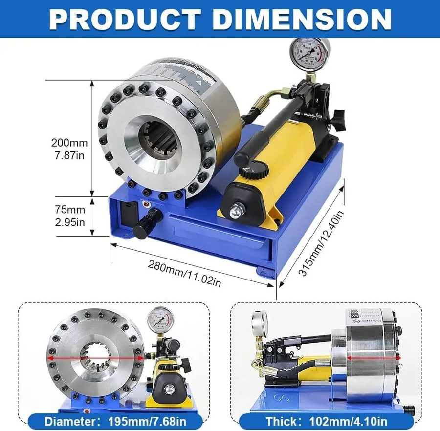 Трубопроводная арматура 5600KN Hydraulic Hose Crimper Pipe Clamping Machine w/ 8