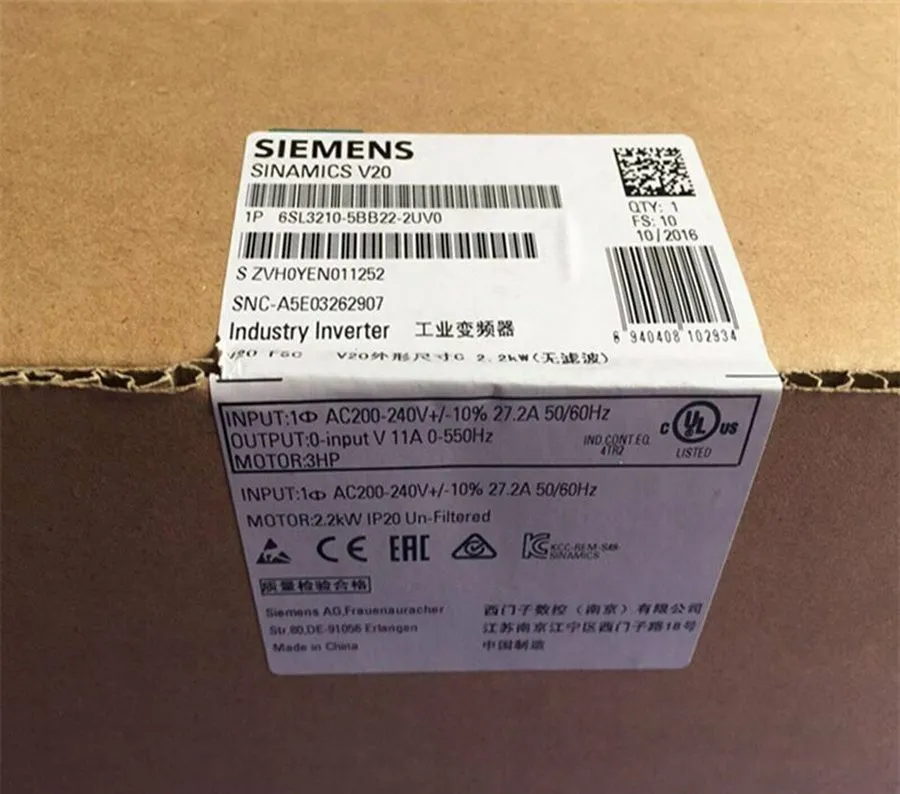 Частотный преобразователь 6SL3210-5BB22-2UV0 SIEMENS SINAMICS Rated Power