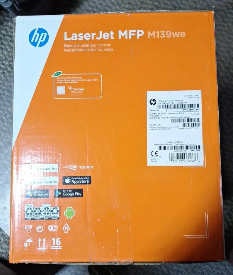 Лазерный принтер HP LaserJet MFP M139we Wireless Black & White All-in-One Laser  — фото лота 1