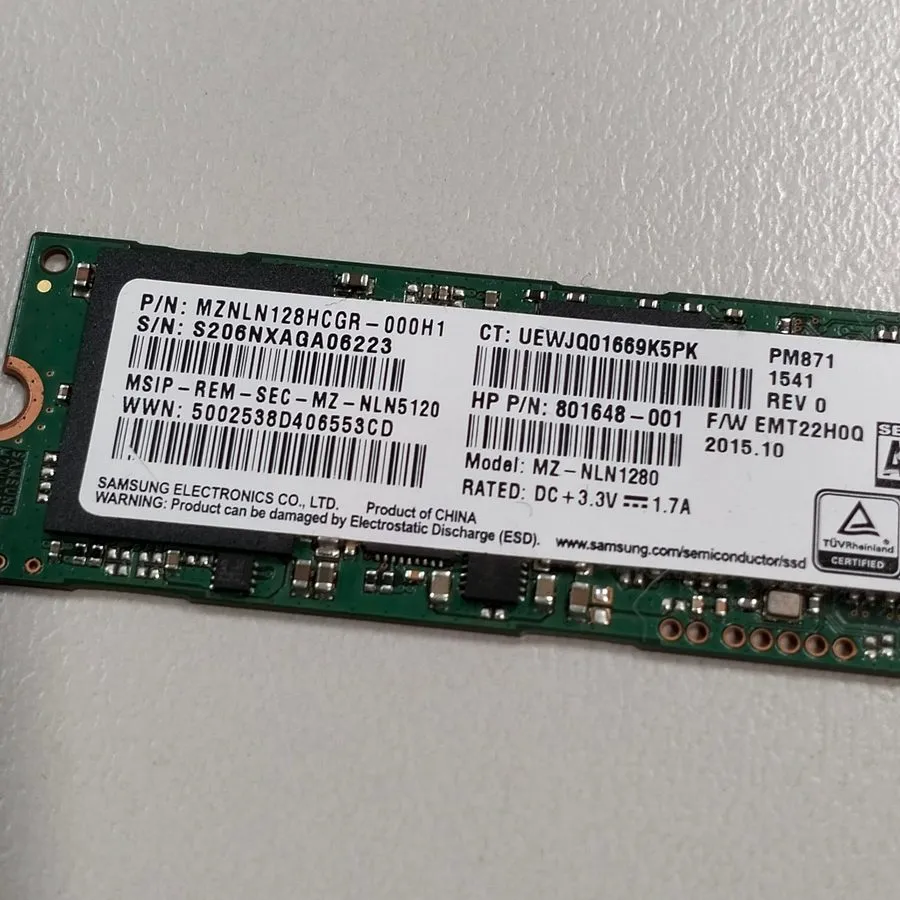 SSD-накопитель Samsung PM871 128GB M.2 SATA III Internal SSD MZ-NLN1280 Laptop/P