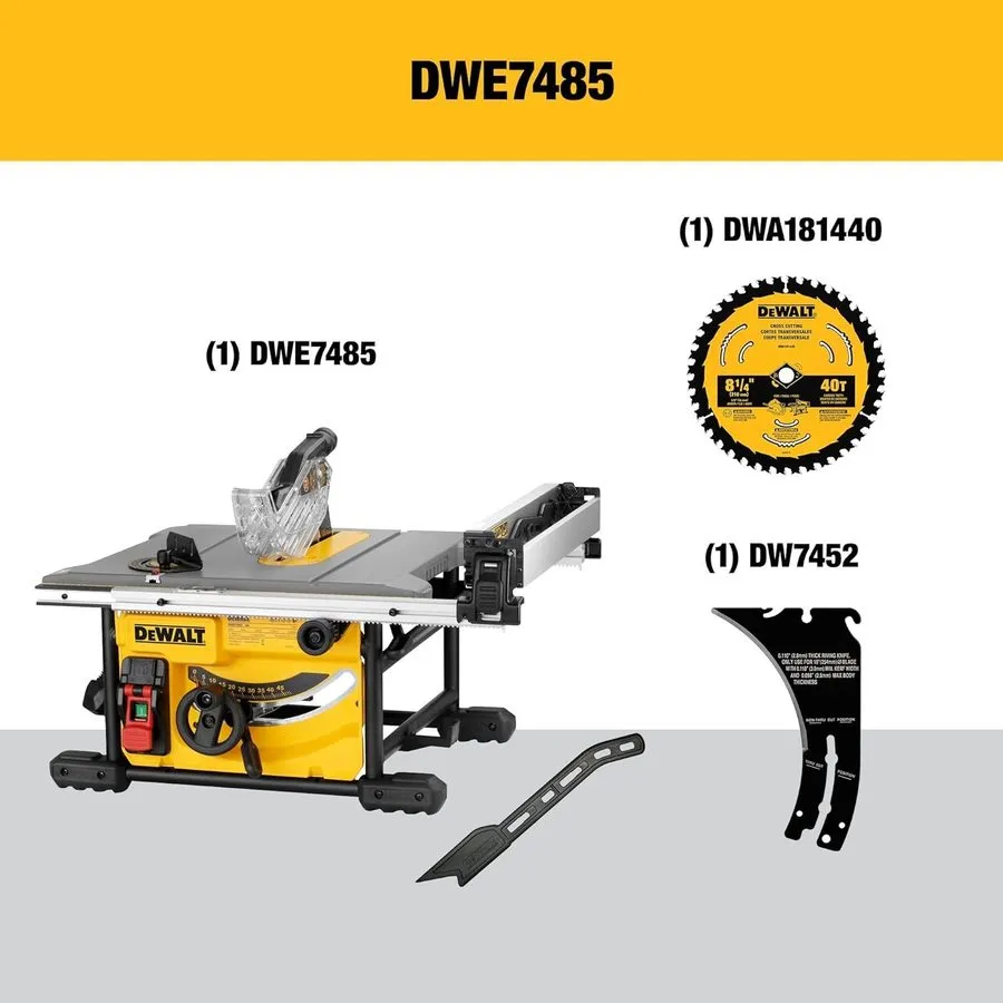Оборудование ЧПУ Dewalt DWE7485 240V 210mm Compact Table Saw 1850W TieDex — фото лота 2