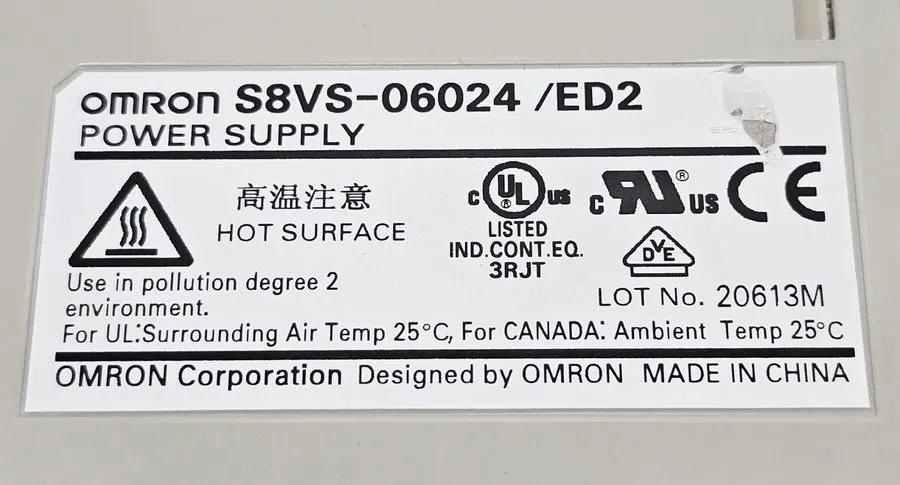 Блок питания Omron S8VS-06024/ED2 Switch Mode Power Supply 24VDC 2.5A DIN Rail