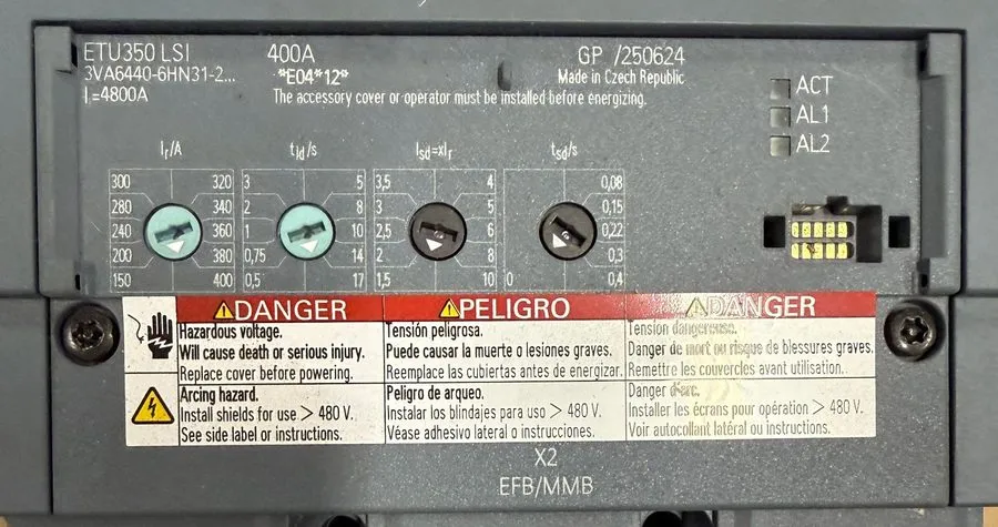 Автоматический выключатель Siemens 3VA6440-6HN31-2AA0 400 Amp 3 Pole 600 VAC Dra