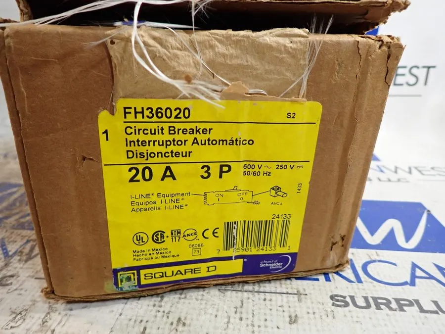 Автоматический выключатель SQUARE D FH36020 20 amp 600 volt I line Circuit Break