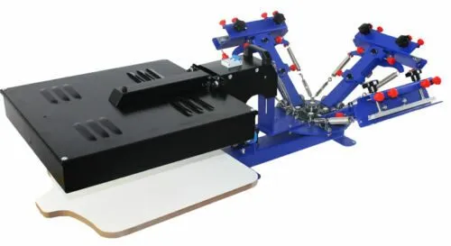 Плата 4 Color 1Station Screen Printing Machine Desktop Press Printer Shirt Press
