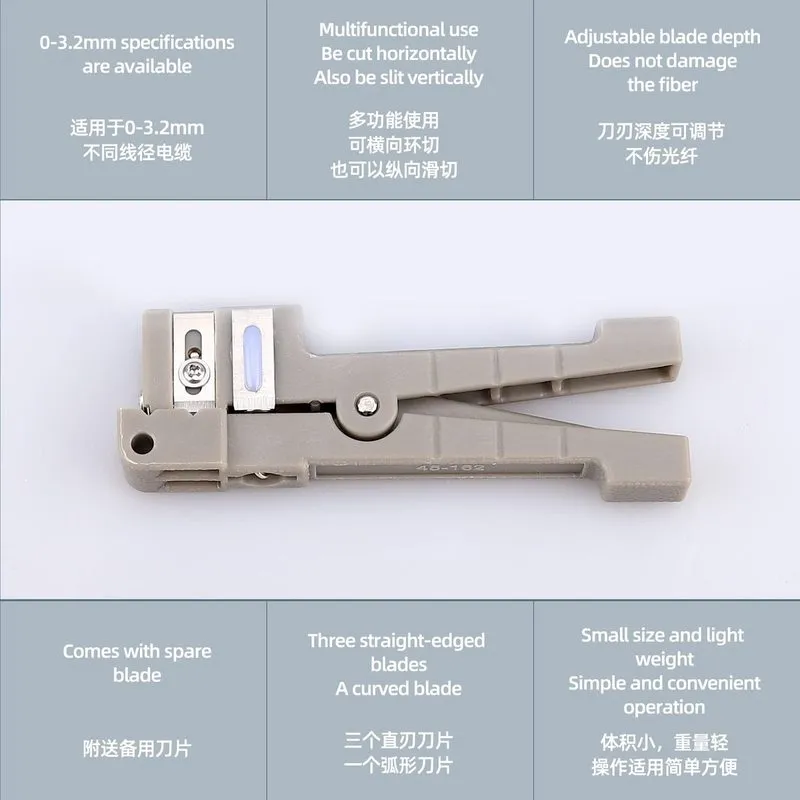 Стриппер Fiber Optic Cutter Tool 45-162 and 45-163 Coax Fiber Optical Cable Stri — фото лота 2