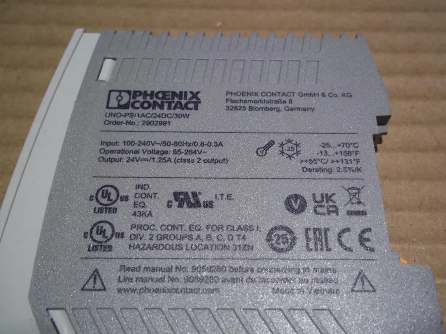 Блок питания Phoenix Contact 30W 24VDC 3 Pole DIN Rail Power Supply UNO-PS/1AC/2