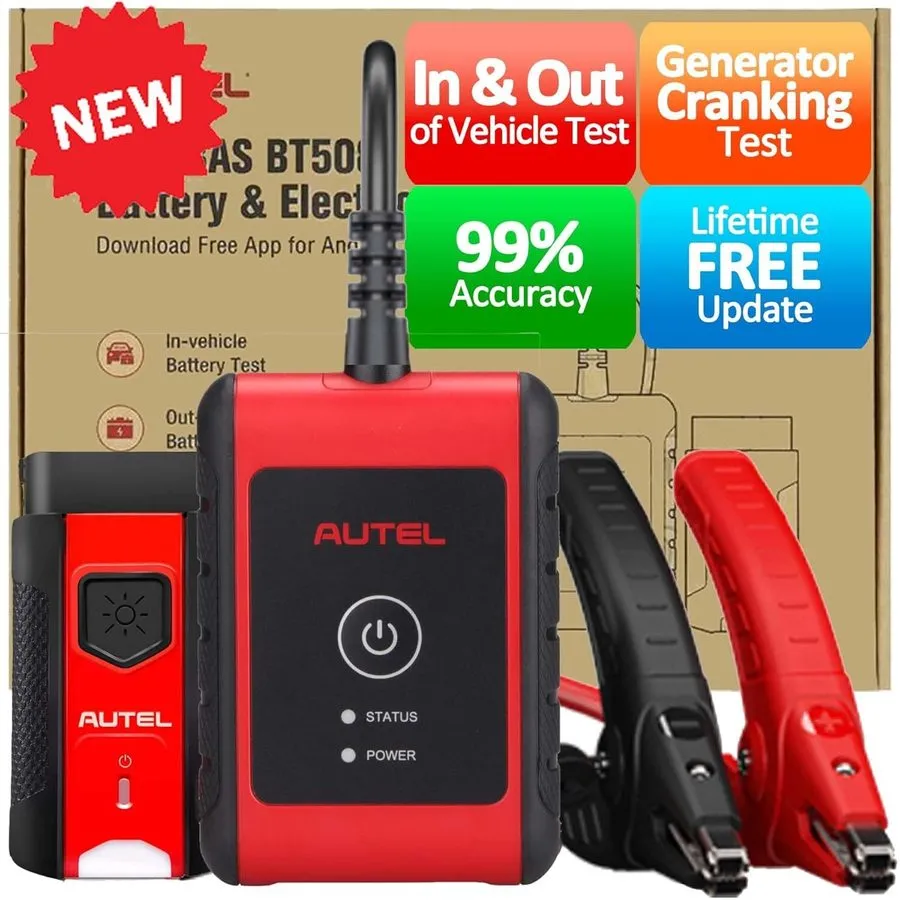 Батарея Autel MaxiBAS BT508 Car Battery Tester 100-2000 CCA Automotive Battery A
