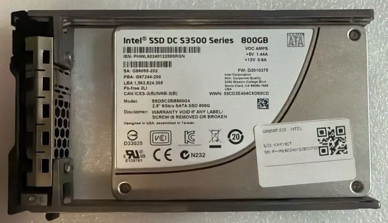 SSD-накопитель Intel DC S3500 800GB SSD 2.5" SATA 6Gb/s Solid State Drive SSDSC2