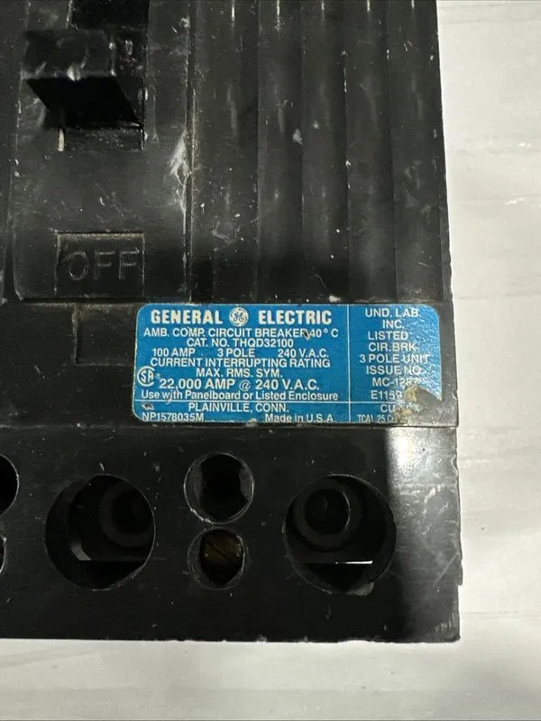 Автоматический выключатель GE General Electric 100A Circuit Breaker, 3-Pole, 480 — фото лота 2