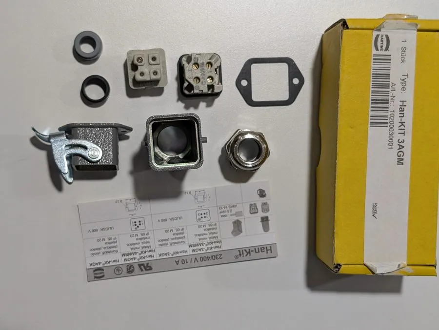 Разъём Harting Grey Adapter 102000310001 Connector Housing Han-kit-3aGM 230/400 — фото лота 2