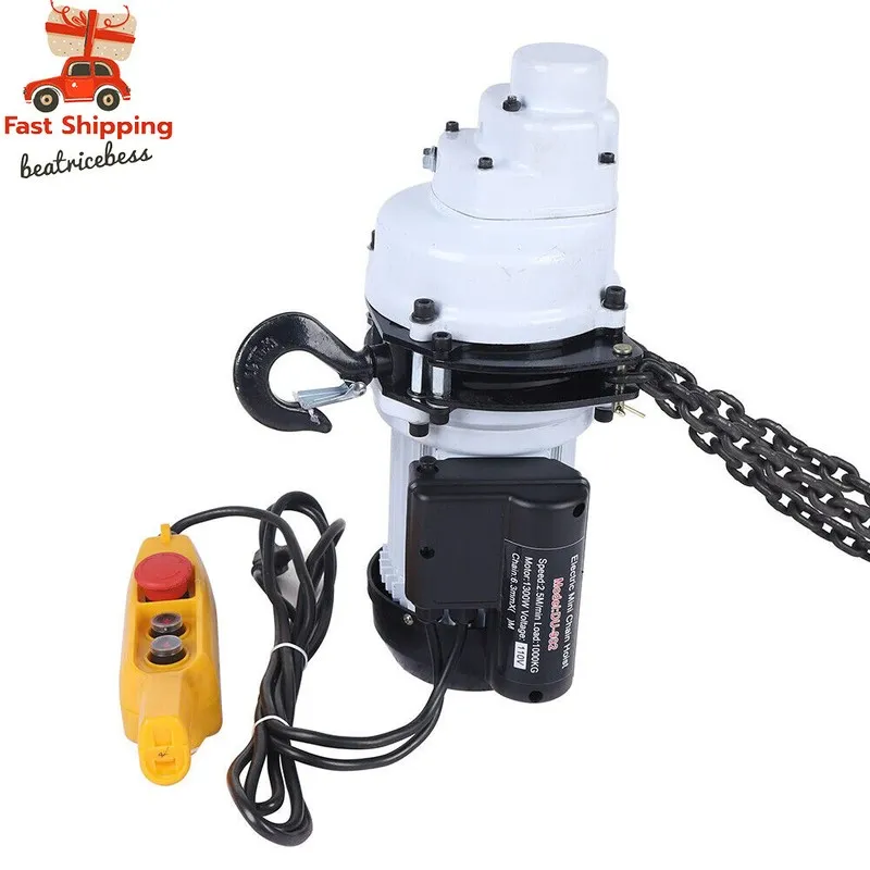 Таль 110V 2200LBS/1 Ton Electric Chain Hoist Single Phase Hoist Crane 10FT Chain — фото лота 2