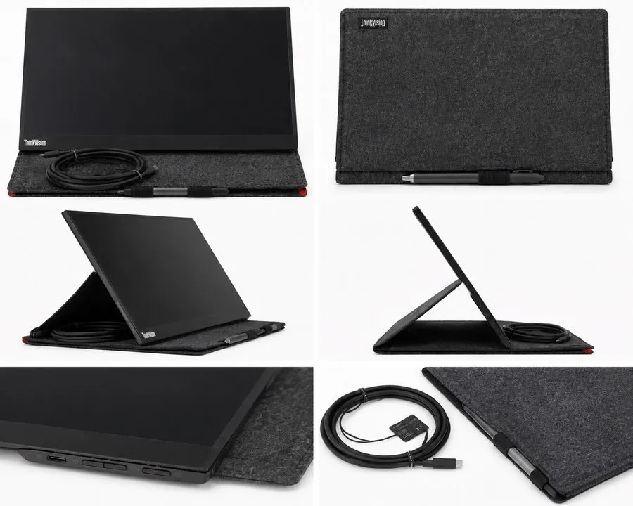 Монитор Lenovo ThinkVision M14t 14” Touch Portable Monitor 62A3UAR1WW Pen Sleeve — фото лота 2