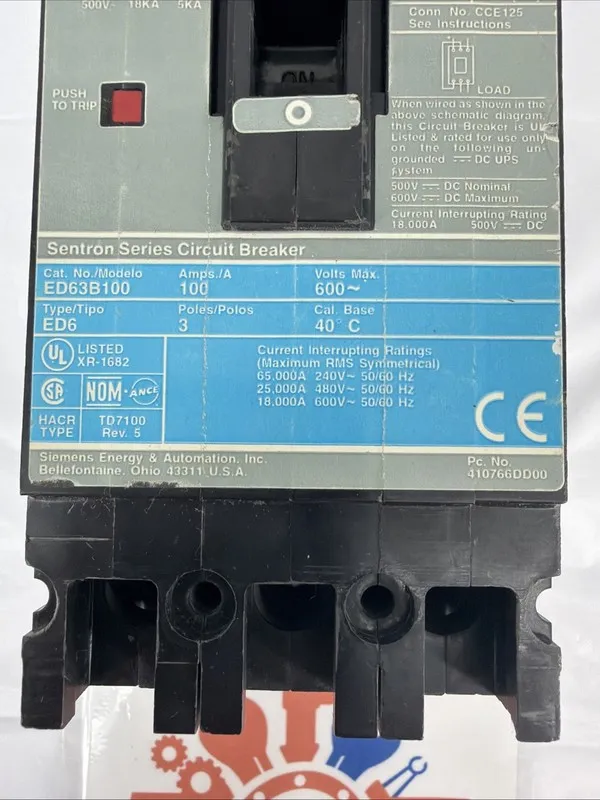 Автоматический выключатель Siemens ED63B100 Sentron Series Circuit Breaker 100A  — фото лота 2
