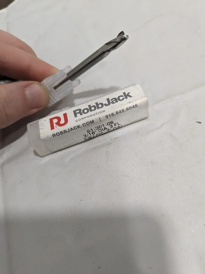 Режущий инструмент ROBBJACK Square End Mill: 3/16" Dia 3fl solid carbide S1-301- — фото лота 2