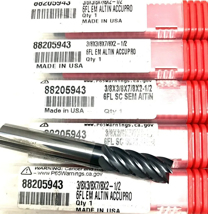 Режущий инструмент Accupro 3/8" 6FL Square End Mill Solid Carbide AlTiN 88205943