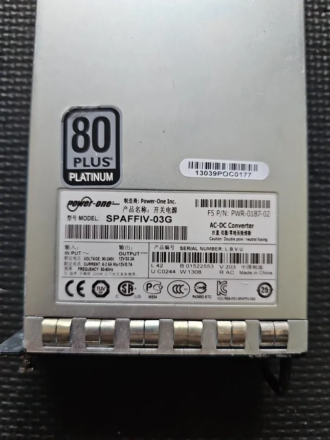 Блок питания SPAFFIV-03G F5 BIG-IP 400W AC Power Supply PWR-0187-03/05 — фото лота 1