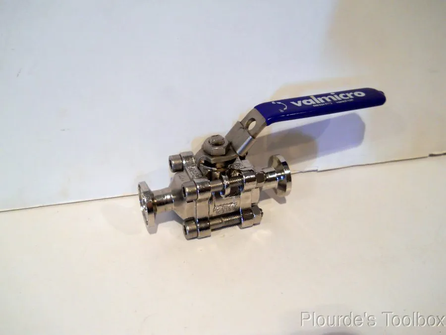 Клапан Valmicro 1.5" CF8M Stainless Steel Ball Valve 1 1/2" Sanitary Fitting, PP