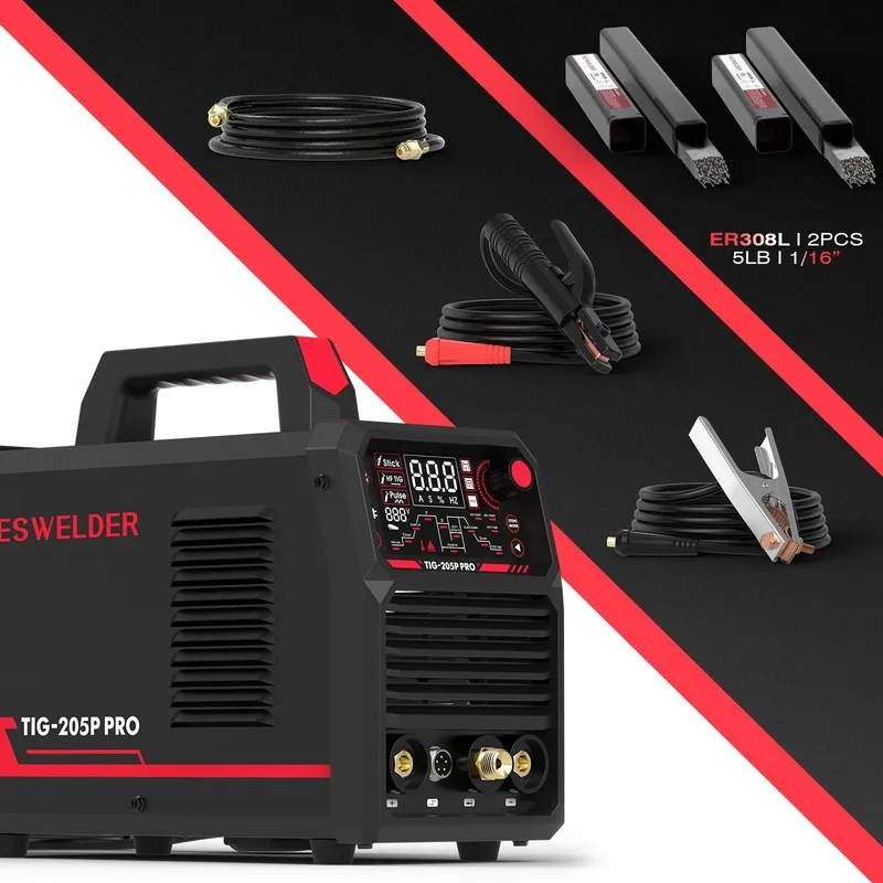 Сварочный аппарат 205A Tig Welder with Pulse Large LED Display, TIG-205P Pulsed 