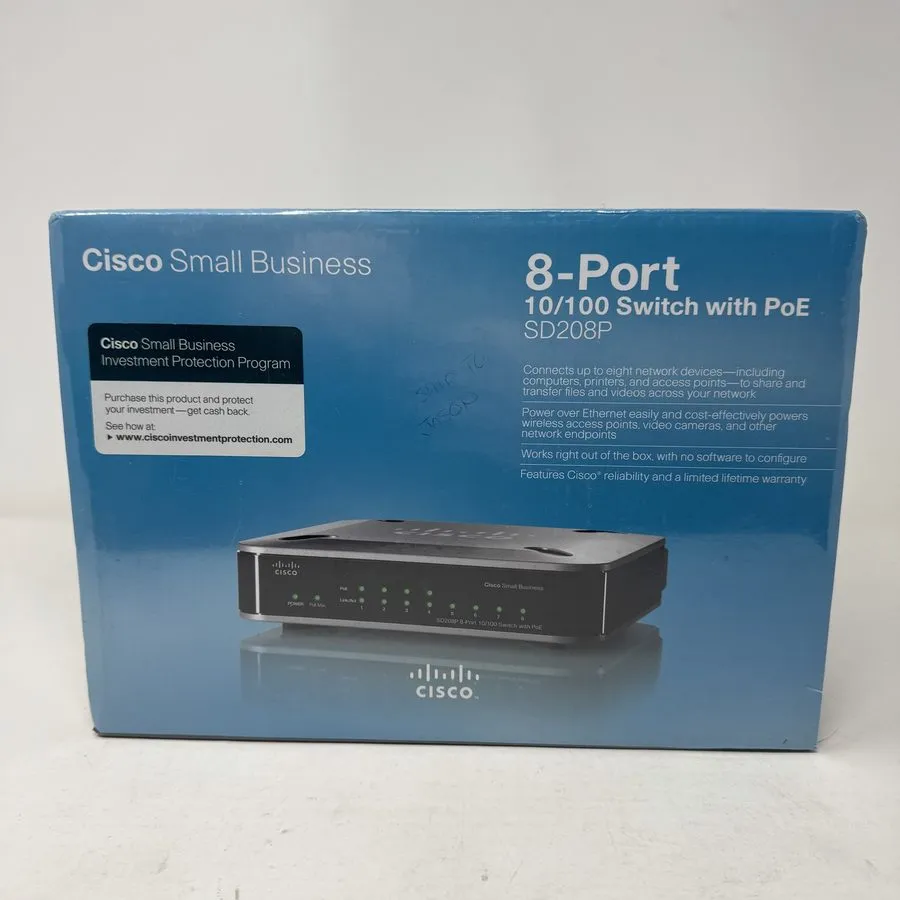 Коммутатор Cisco Small Business SD208P 8-Port RJ-45 10/100 Switch with PoE