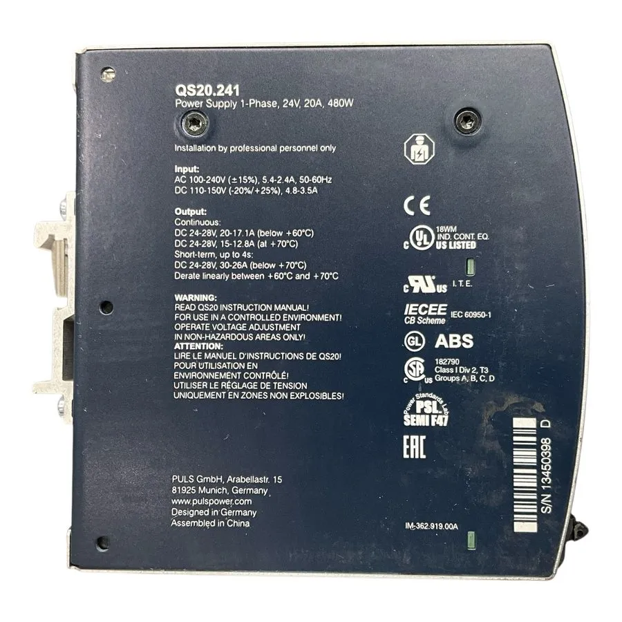 Блок питания Puls QS20.241 DIN Rail Power Supply US FREE