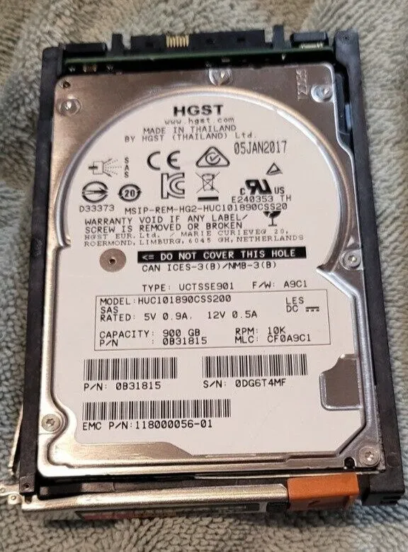 Сервер H.G.S.T 900GB 10K SAS 2.5 12Gb/s HUC101890CSS200 Server Hard Drive — фото лота 1