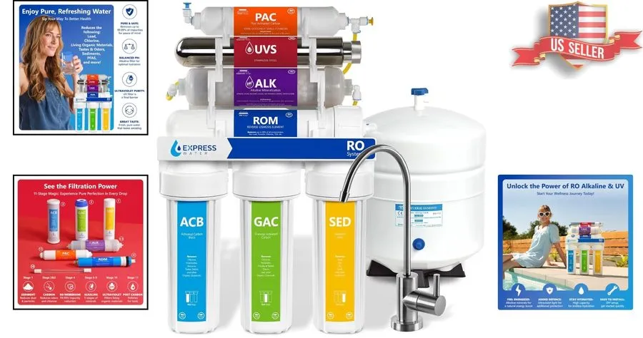 Насос Waterdrop X12 Alkaline Mineral pH+ Reverse Osmosis System, 1200 GPD, 11-St
