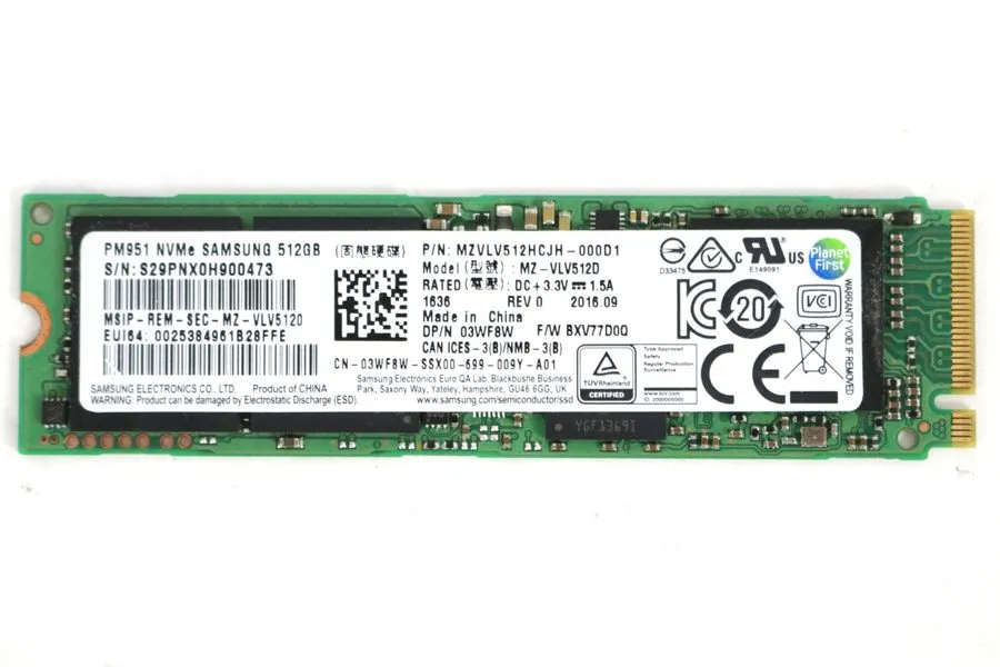 SSD-накопитель Mixed Samsung PM951 512GB M.2 2280 NVMe PCIe 3.0 x4 SSD MZ-VLV512