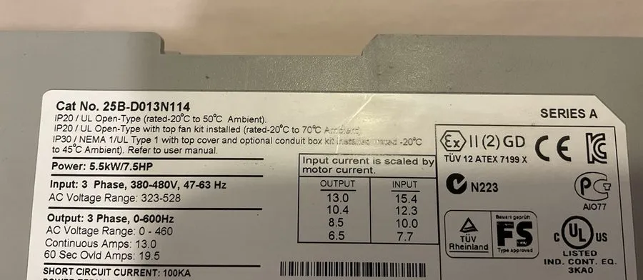 Частотный преобразователь Allen Bradley 25B-D013N114 PowerFlex 525 5.5kW 7.5Hp A