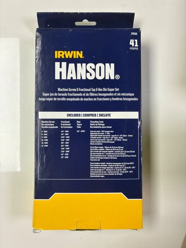 Режущий инструмент Irwin Hanson HAN24606 -Fractional Tap and Die Super Set — фото лота 1